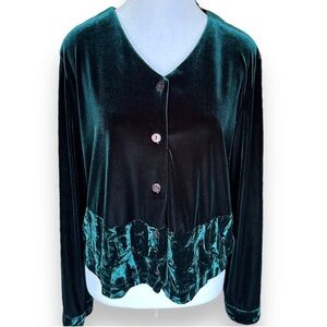 Studio Ease Vintage Velvet Button-Up Cardigan Size 10